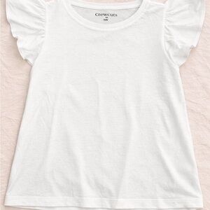 Crewcuts White Flutter Sleeve Tee
